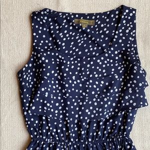 navy polka dot dress